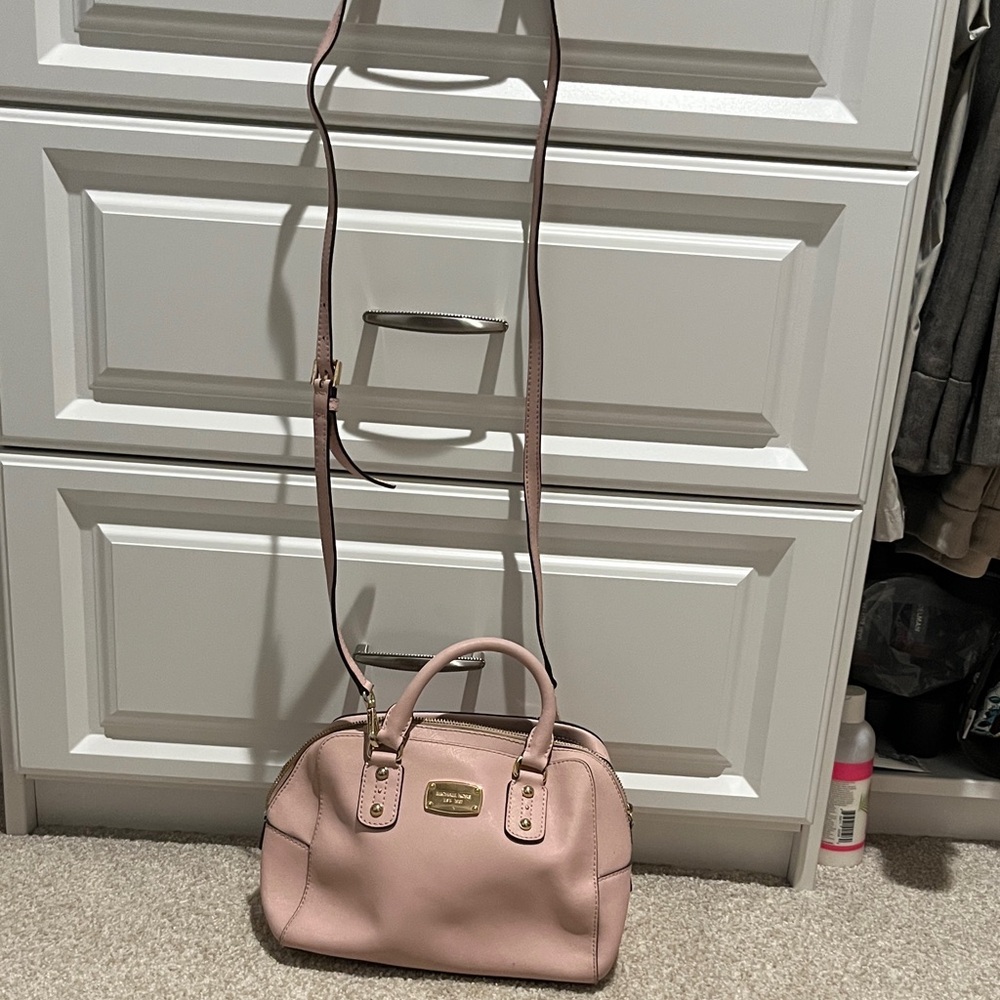 Michael Kors Blush Pink Leather Crossbody Satchel